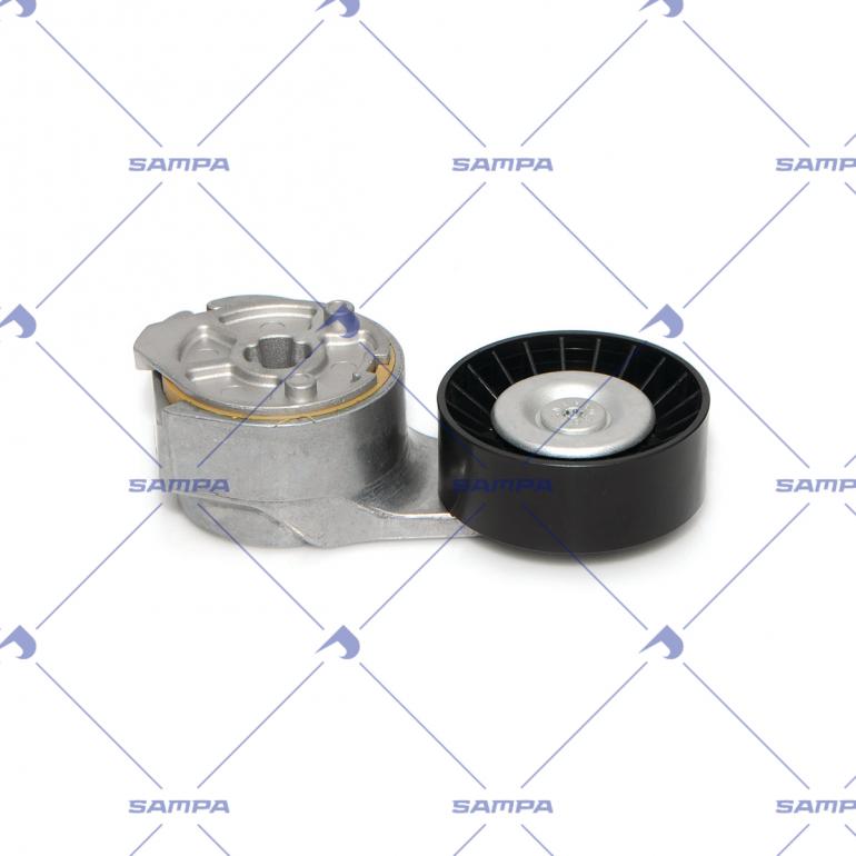 AUXILIARY BELT TENSIONER WITH PLASTIC PULLEY
