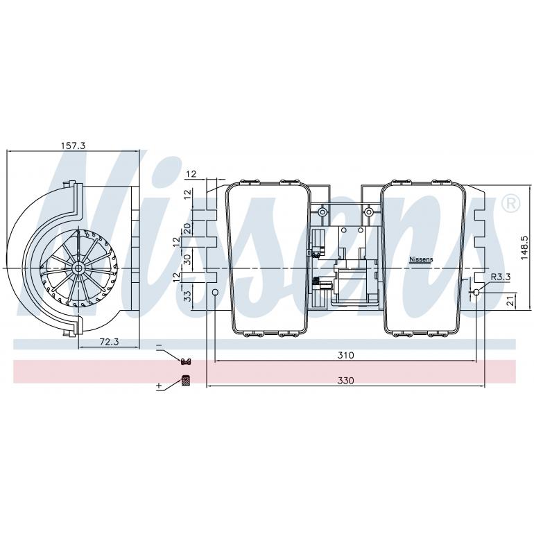 INTERNAL TWIN FAN BLOWER MOTOR