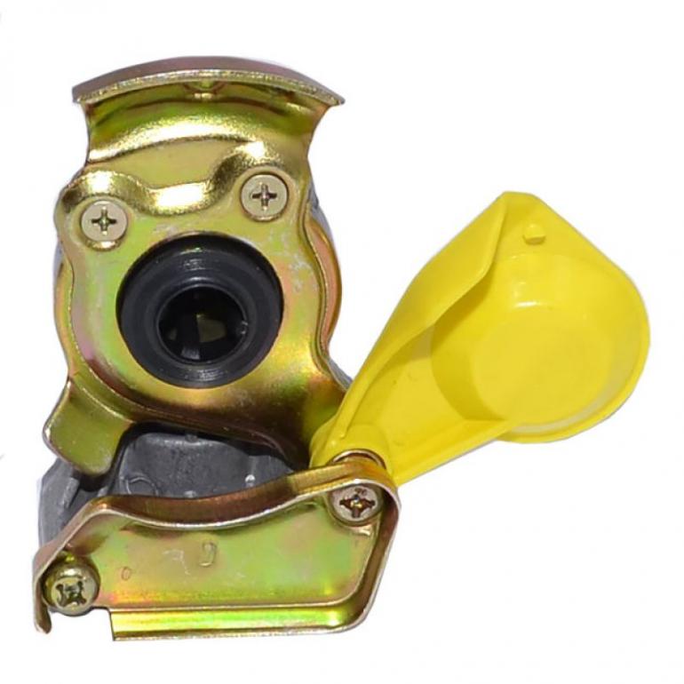 YELLOW PALM COUPLING WITH SELF SEALING VALVE M22x1.5