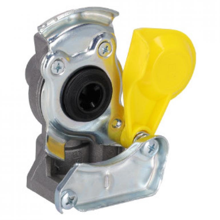 YELLOW PALM COUPLING WITH SELF SEALING VALVE M22x1.5
