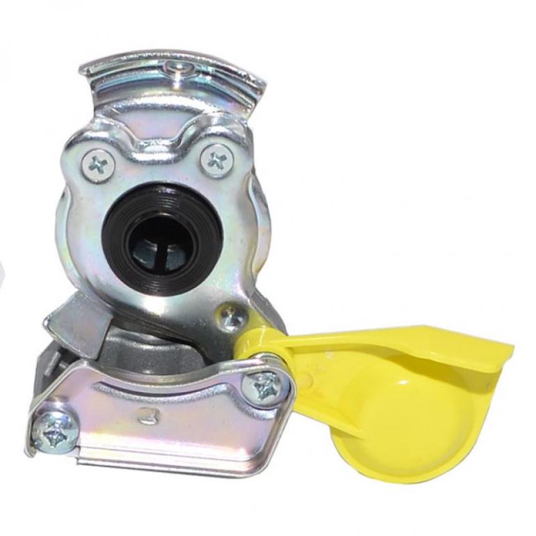 YELLOW PALM COUPLING WITH SELF SEALING VALVE M16x1.5