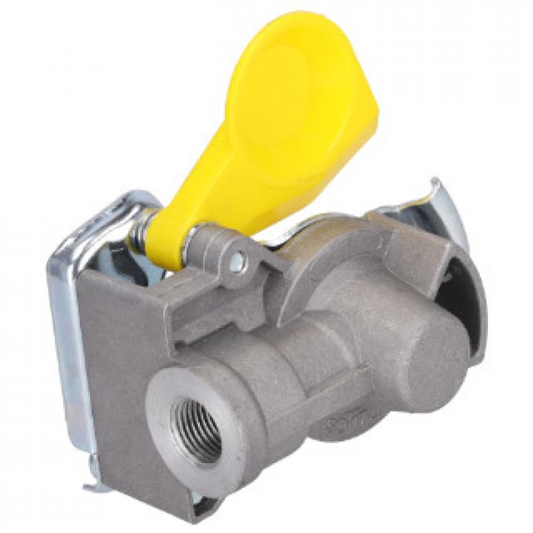 YELLOW PALM COUPLING WITH SELF SEALING VALVE M16x1.5