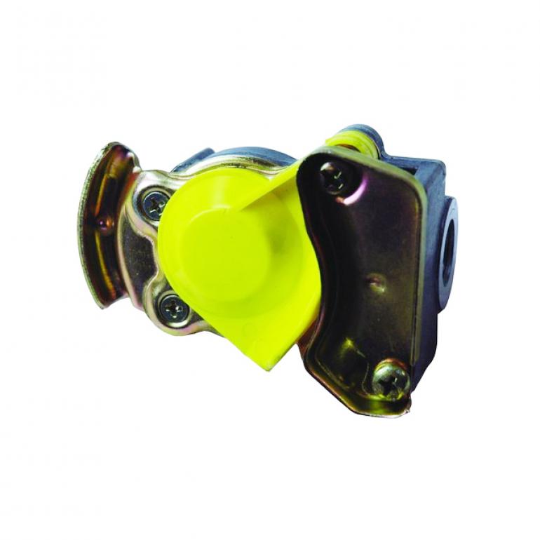 YELLOW PALM COUPLING WITH SELF SEALING VALVE M16x1.5