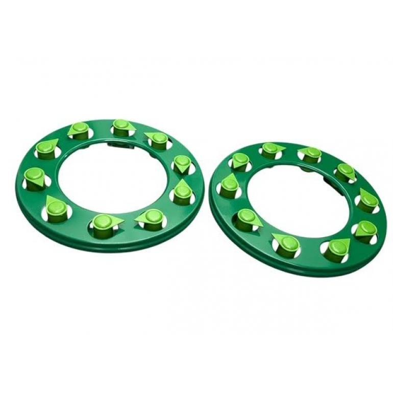 GREEN COATED WHEEL COVERS & WHEEL NUT INDICATORS