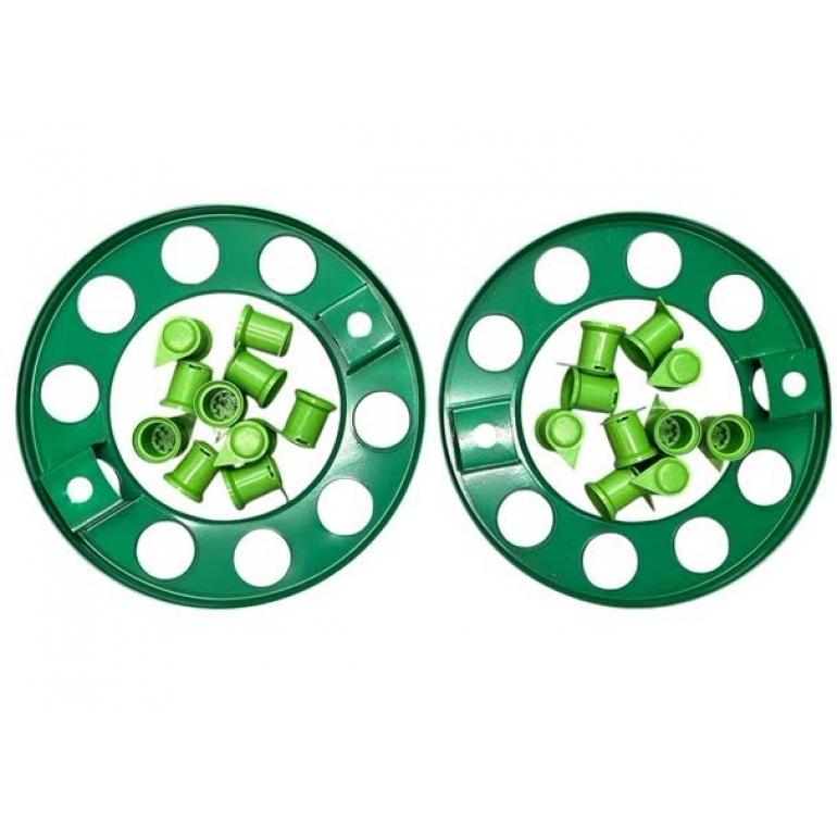 GREEN COATED WHEEL COVERS & WHEEL NUT INDICATORS