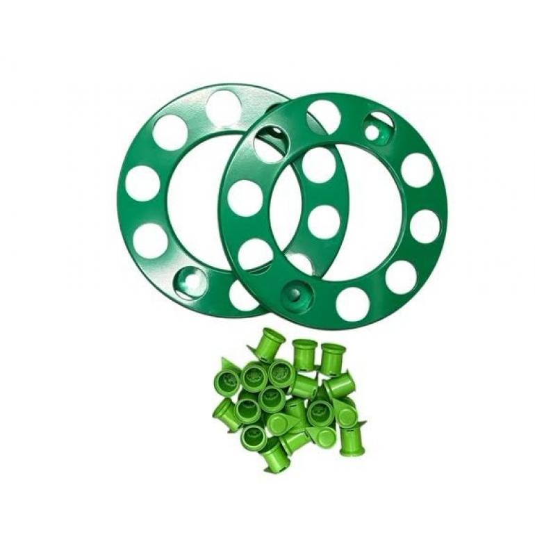GREEN COATED WHEEL COVERS & WHEEL NUT INDICATORS