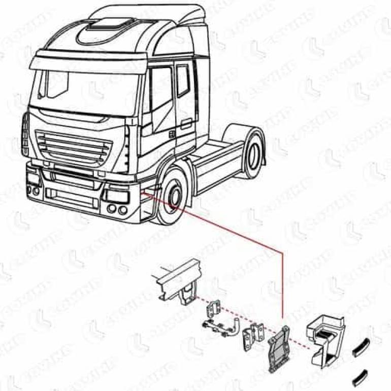 LOWER STEP SURROUND SUPPORT MOUNTING PASSENGER SIDE LH