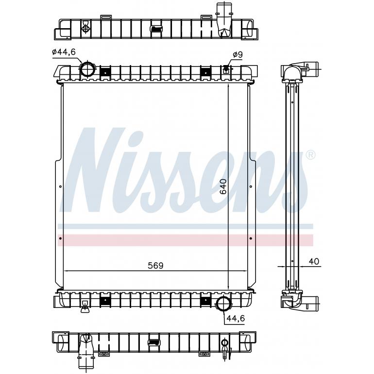 COOLANT RADIATOR WITHOUT FRAME REPLACES VALEO ONLY