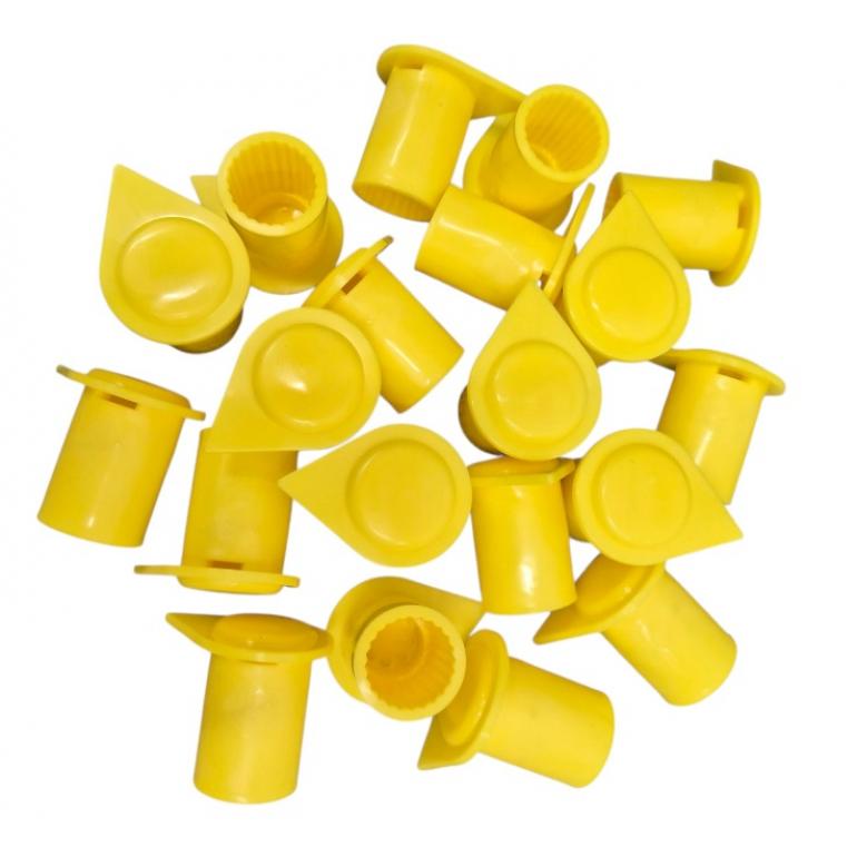 17MM YELLOW LONG REACH WHEEL NUT INDICATOR COVERS (PKT 20)