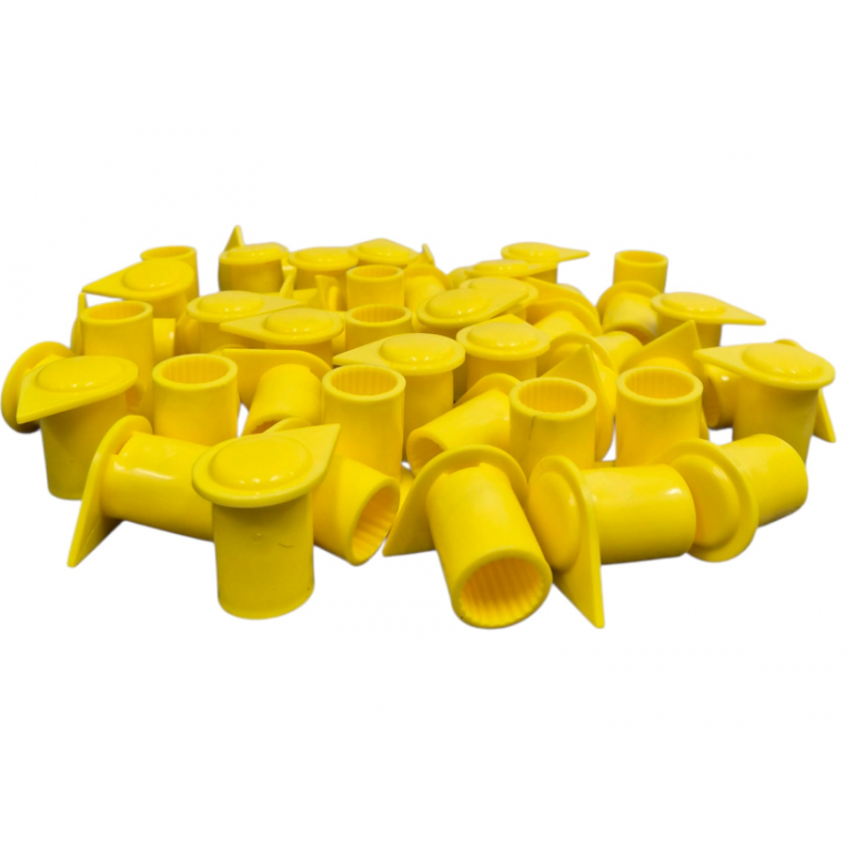 17MM YELLOW LONG REACH WHEEL NUT INDICATOR COVERS (PKT 50)