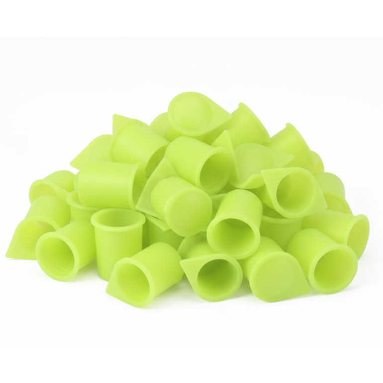 17MM FLUORESCENT YELLOW LONG REACH WHEEL NUT INDICATOR COVERS (PKT 50)