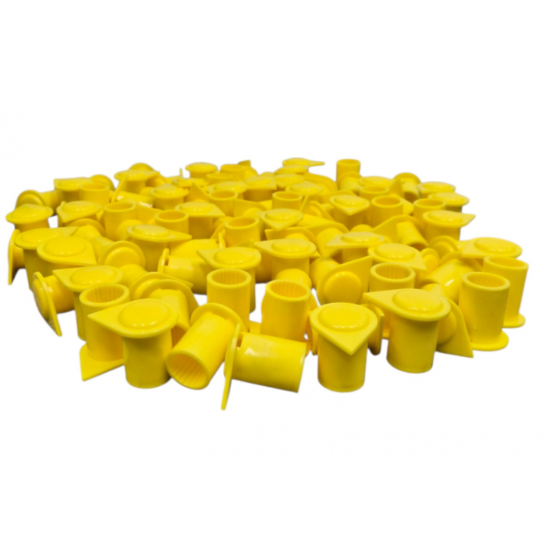 19MM YELLOW LONG REACH WHEEL NUT INDICATOR COVERS (PKT 100)