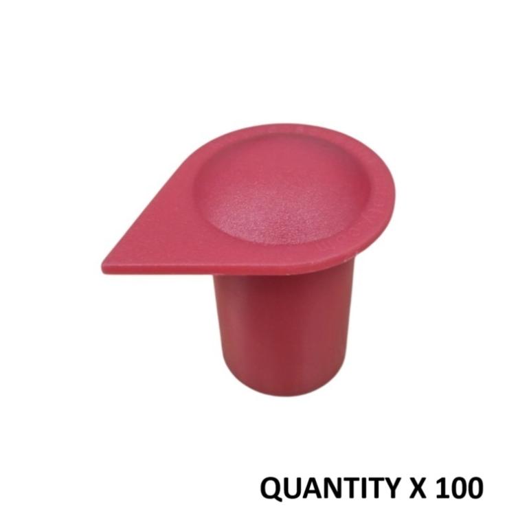 19MM RED LONG REACH WHEEL NUT INDICATOR COVERS (PKT 100)