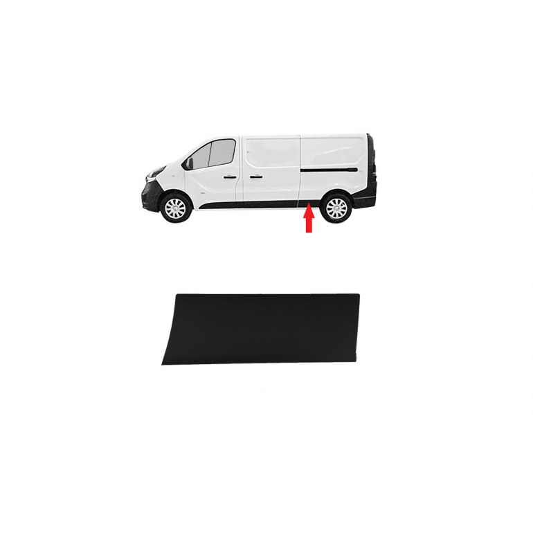 BLACK REAR SIDE MOULDING PANEL PASSENGER SIDE LH