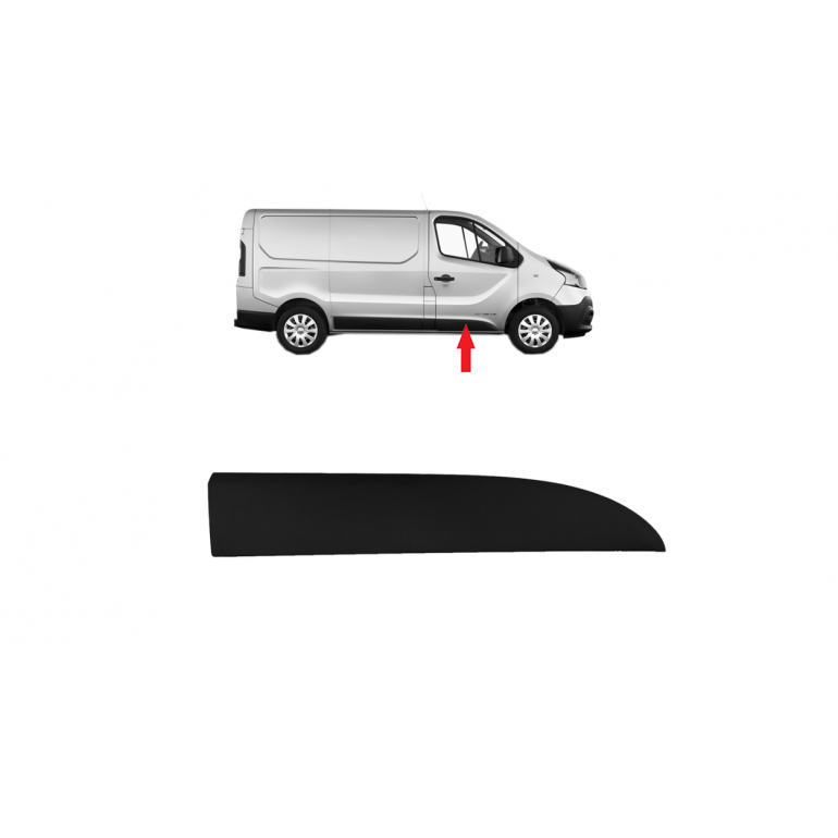 BLACK FRONT DOOR SIDE MOULDING PANEL DRIVERS SIDE RH