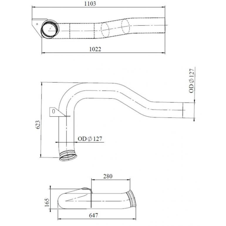 DOWNPIPE SECTION INTO SILENCER BOX