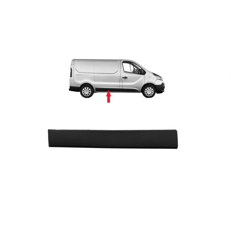 BLACK "LONG" SIDE MOULDING PANEL DRIVERS SIDE RH