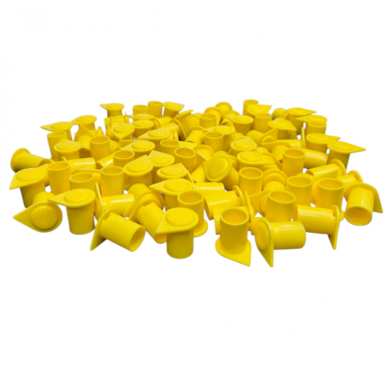 21MM YELLOW LONG REACH WHEEL NUT INDICATOR COVERS (PKT 100)