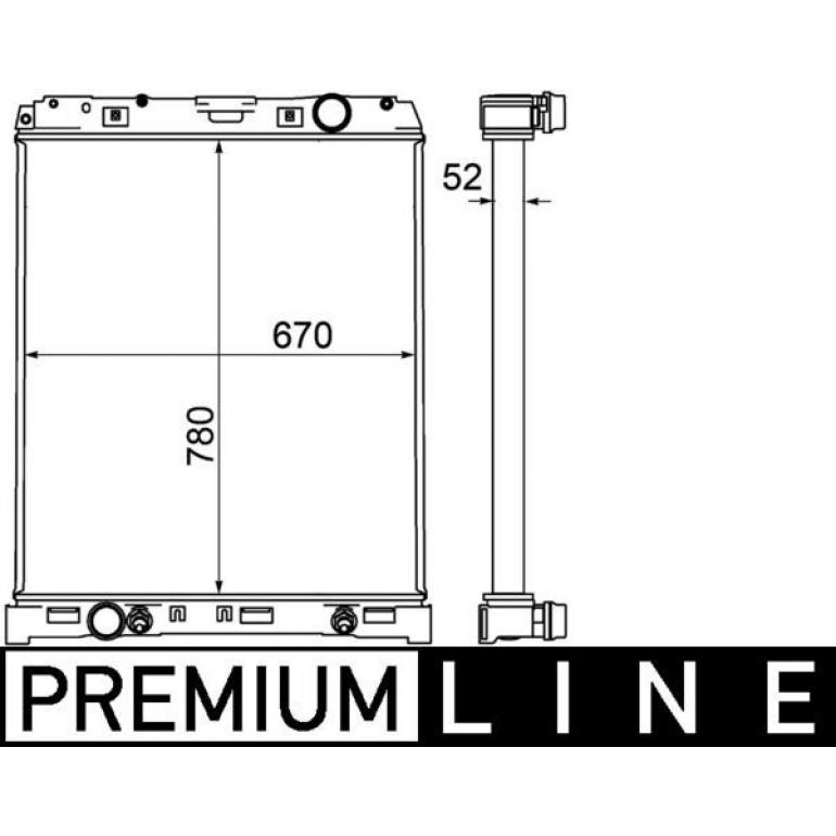 COOLANT RADIATOR WITHOUT FRAME