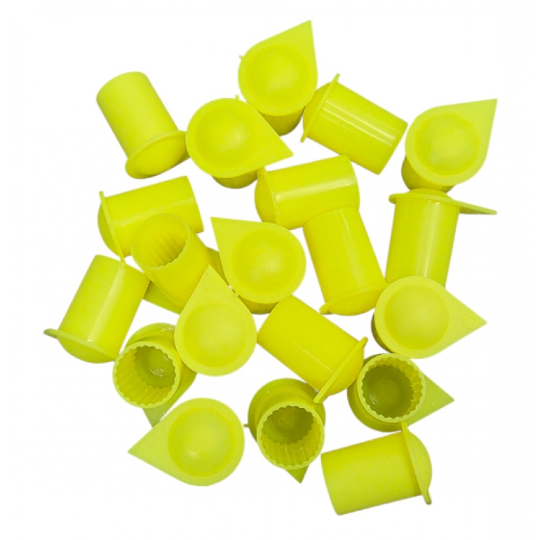 22MM FLUORESCENT YELLOW LONG REACH WHEEL NUT INDICATOR COVERS (PKT 20)