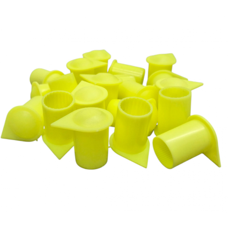 22MM FLUORESCENT YELLOW LONG REACH WHEEL NUT INDICATOR COVERS (PKT 20)