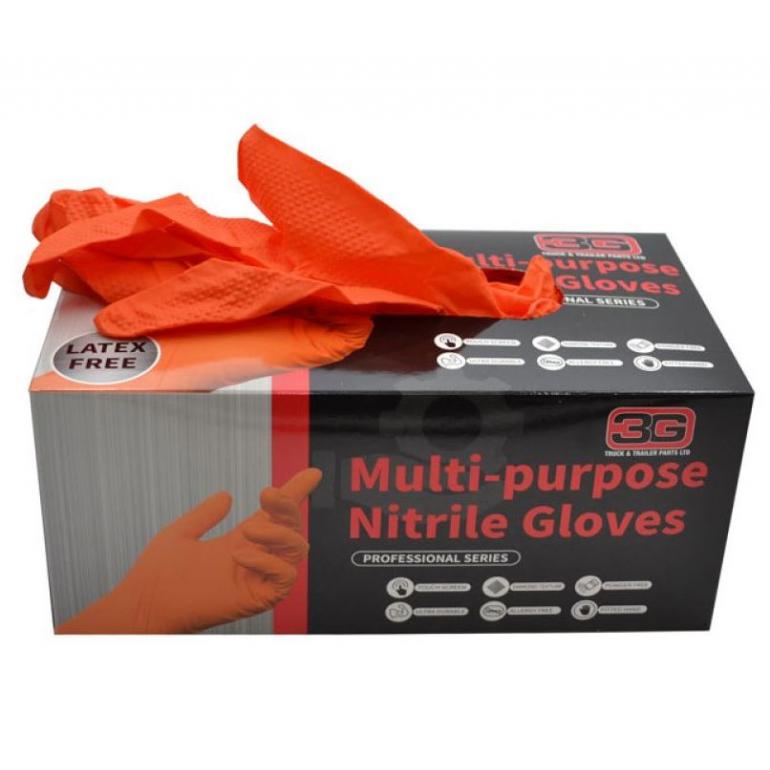 SMALL ORANGE DISPOSABLE NITRILE GLOVES