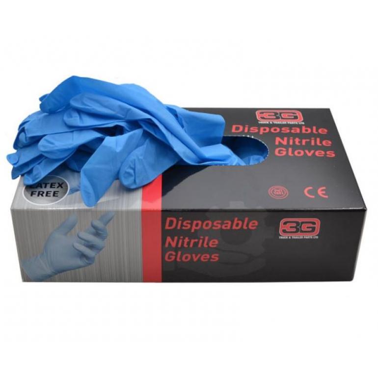 EXTRA LARGE BLUE DISPOSABLE NITRILE GLOVES