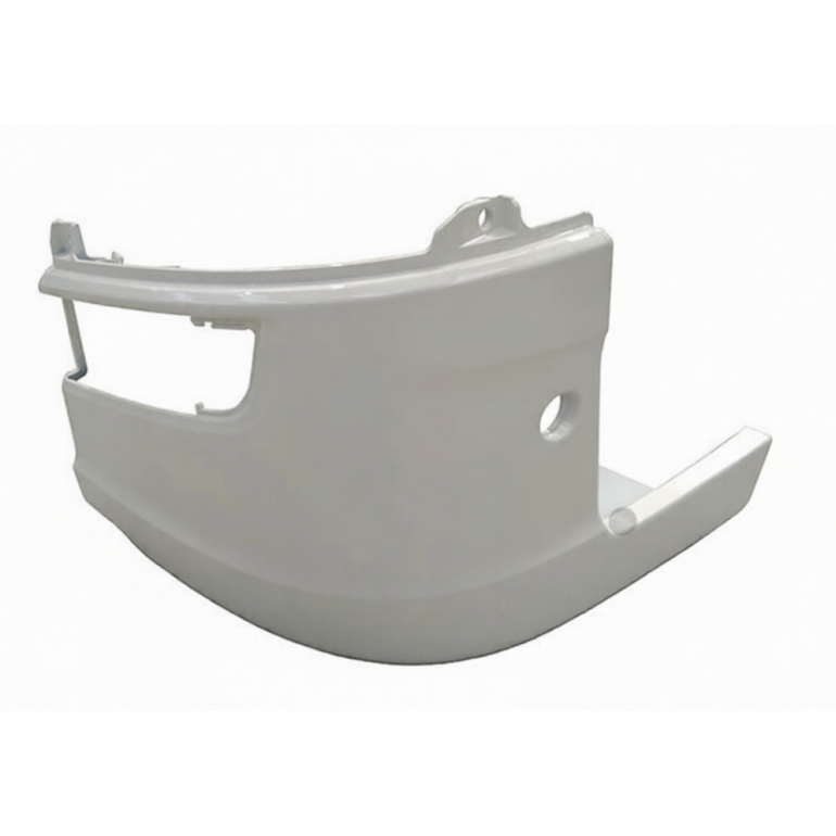 PAINTED WHITE FRONT BUMPER CORNER PASSENGER LH