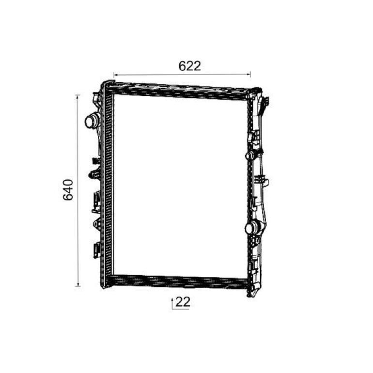 COOLANT RADIATOR WITHOUT FRAME