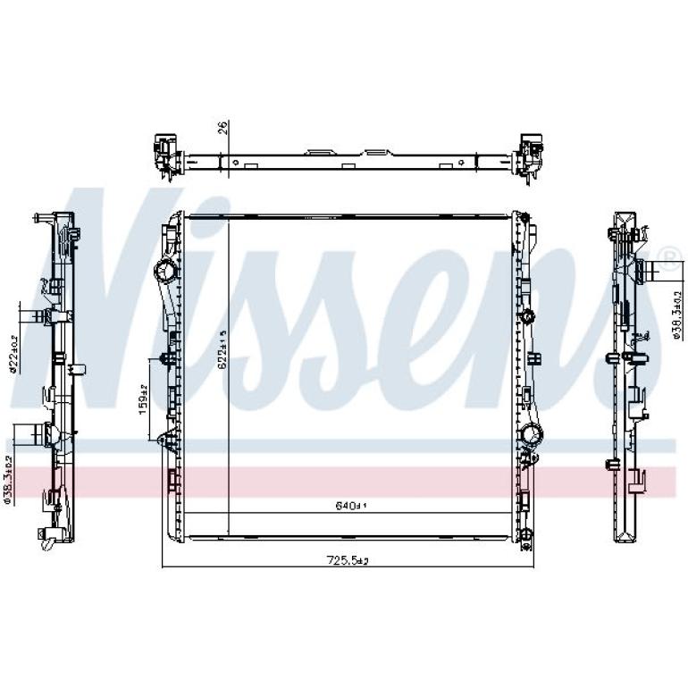 COOLANT RADIATOR WITHOUT FRAME
