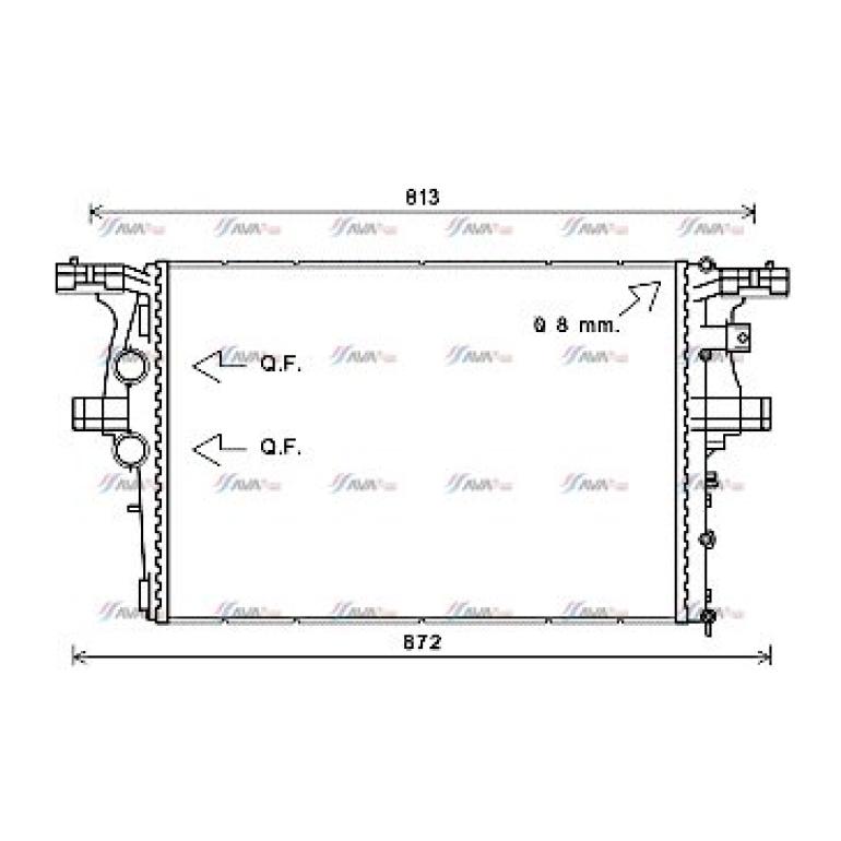 COOLANT RADIATOR WITHOUT FRAME