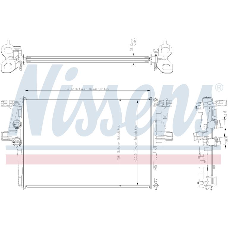 COOLANT RADIATOR WITHOUT FRAME