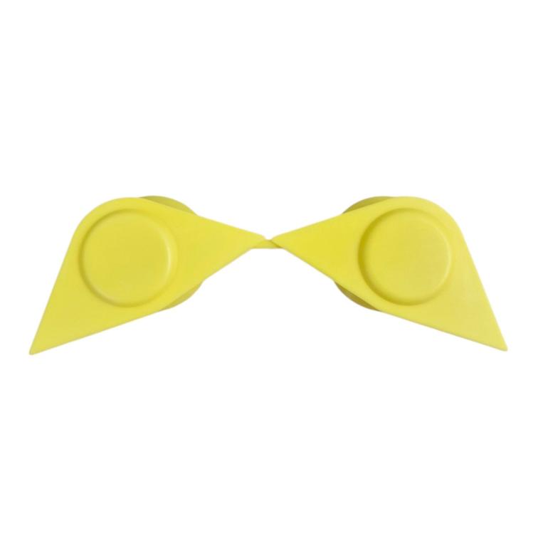 YELLOW DOUBLE POINT TWIN WHEEL NUT COVER INDICATOR 33MM