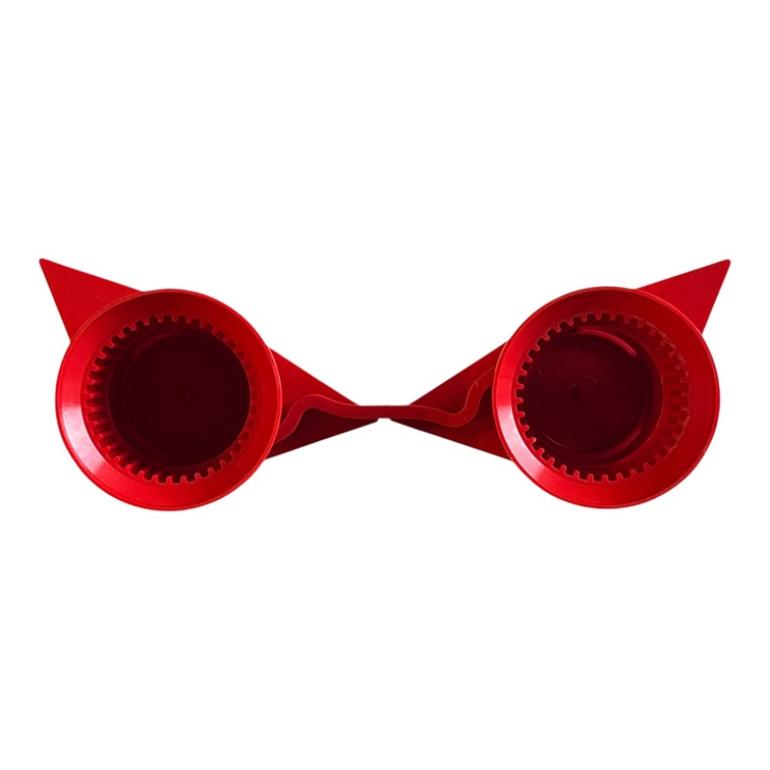 RED DOUBLE POINT TWIN WHEEL NUT COVER INDICATOR 33MM