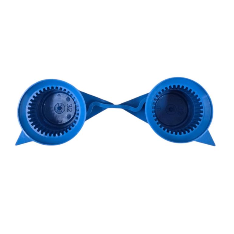 BLUE DOUBLE POINT TWIN WHEEL NUT COVER INDICATOR 32MM
