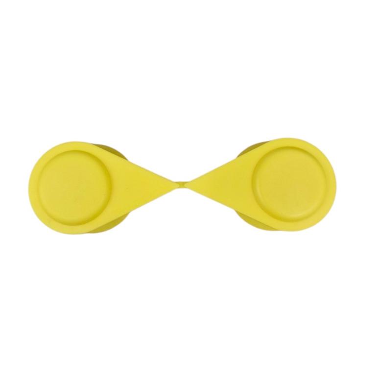 YELLOW SINGLE POINT TWIN WHEEL NUT COVER INDICATOR 33MM PKT 20