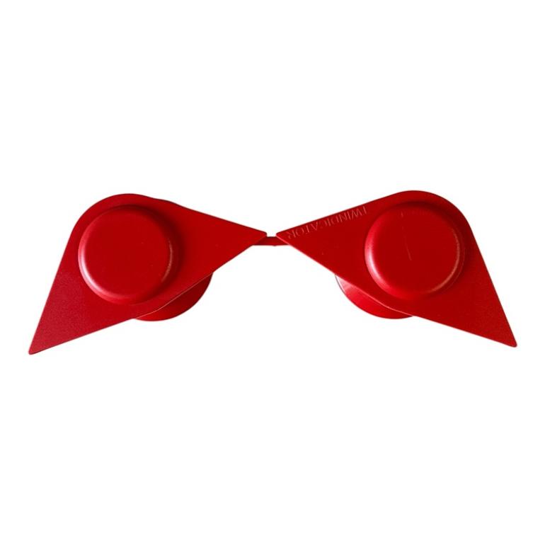 RED DOUBLE POINT TWIN WHEEL NUT COVER INDICATOR 32MM PKT 5