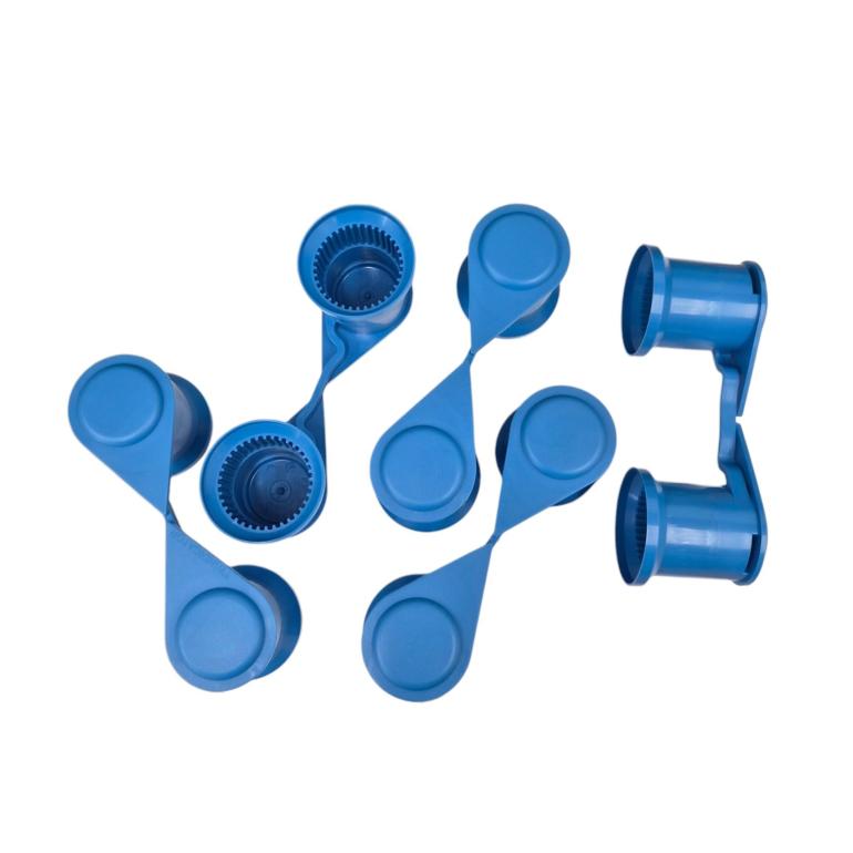 BLUE SINGLE POINT TWIN WHEEL NUT COVER INDICATOR 33MM PKT 5