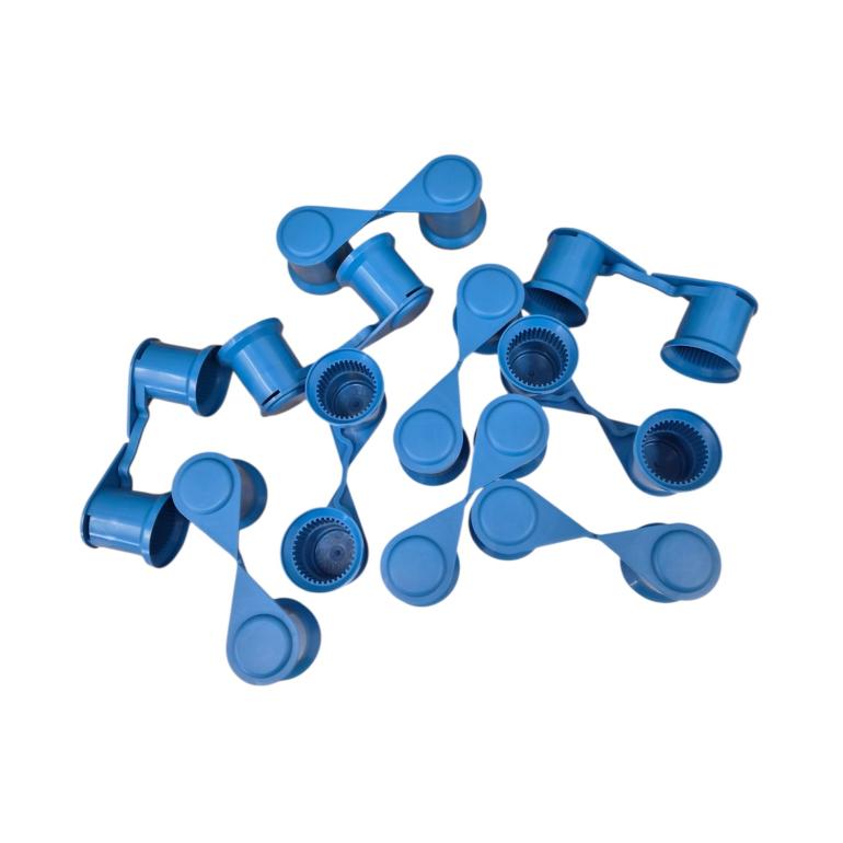 BLUE SINGLE POINT TWIN WHEEL NUT COVER INDICATOR 33MM PKT 10