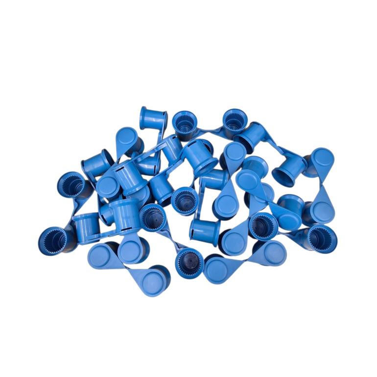 BLUE SINGLE POINT TWIN WHEEL NUT COVER INDICATOR 33MM PKT 20