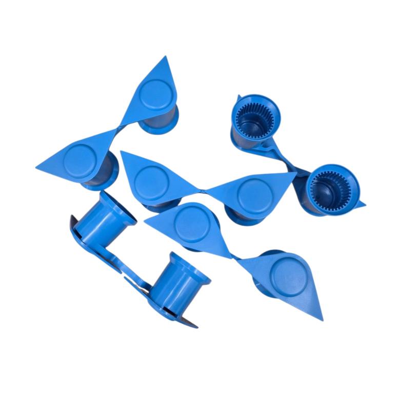 BLUE DOUBLE POINT TWIN WHEEL NUT COVER INDICATOR 32MM PKT 5
