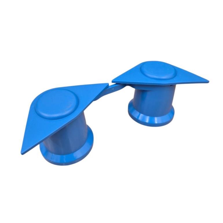 BLUE DOUBLE POINT TWIN WHEEL NUT COVER INDICATOR 33MM PKT 5