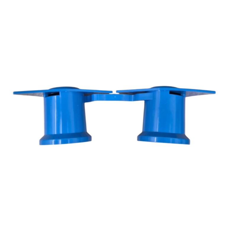 BLUE DOUBLE POINT TWIN WHEEL NUT COVER INDICATOR 33MM PKT 10