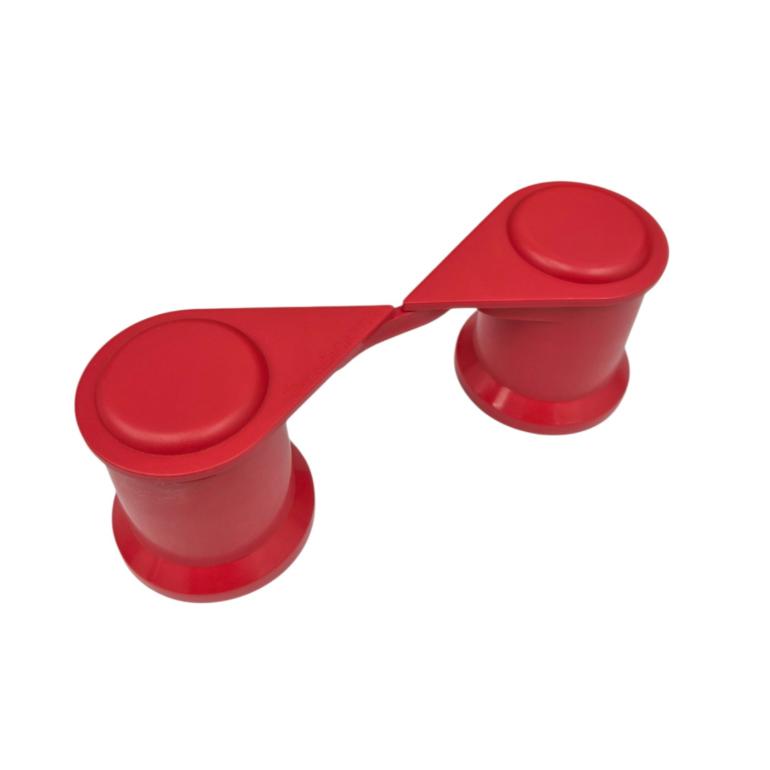 RED SINGLE POINT TWIN WHEEL NUT COVER INDICATOR 33MM PKT 20