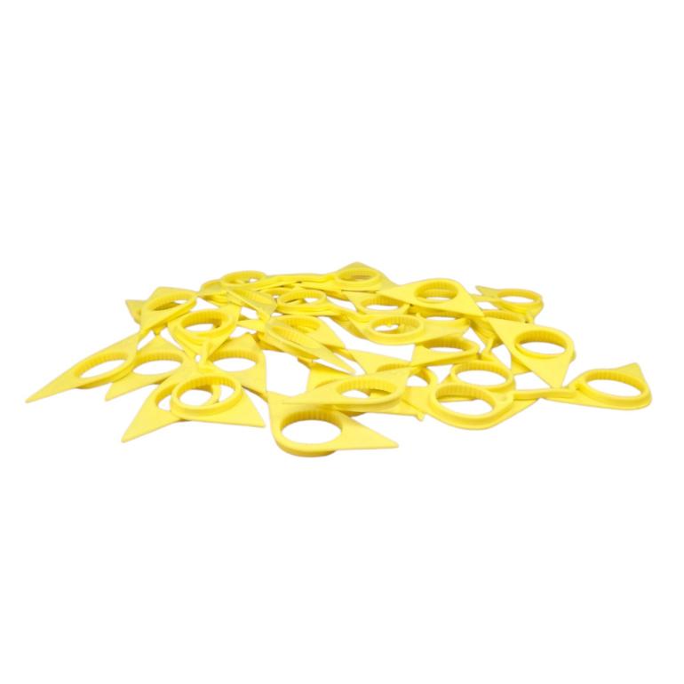 YELLOW DOUBLE POINT TWIN WHEEL NUT INDICATOR 33MM PKT 20