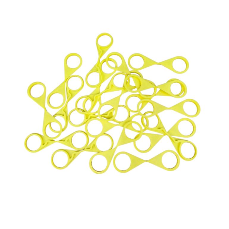 YELLOW SINGLE POINT TWIN WHEEL NUT INDICATOR 33MM PKT 20