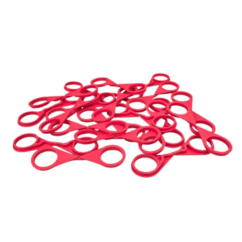 RED SINGLE POINT TWIN WHEEL NUT INDICATOR 32MM PKT 20