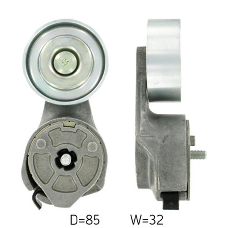 AUXILIARY BELT TENSIONER WITH METAL PULLEY