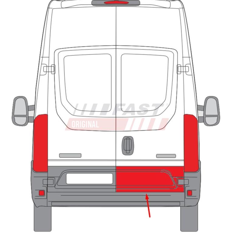 REAR DOOR PROTECTIVE TRIM PANEL DRIVER SIDE RH