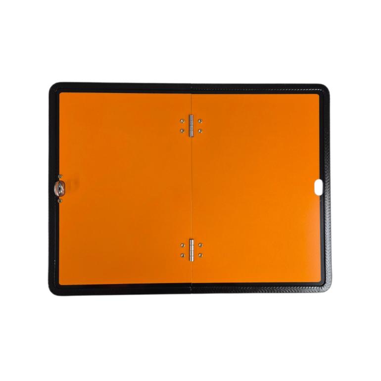 STEEL VERTICAL FOLD ADR HAZARD WARNING HAZCHEM PLATE WITH RUBBER SURROUND